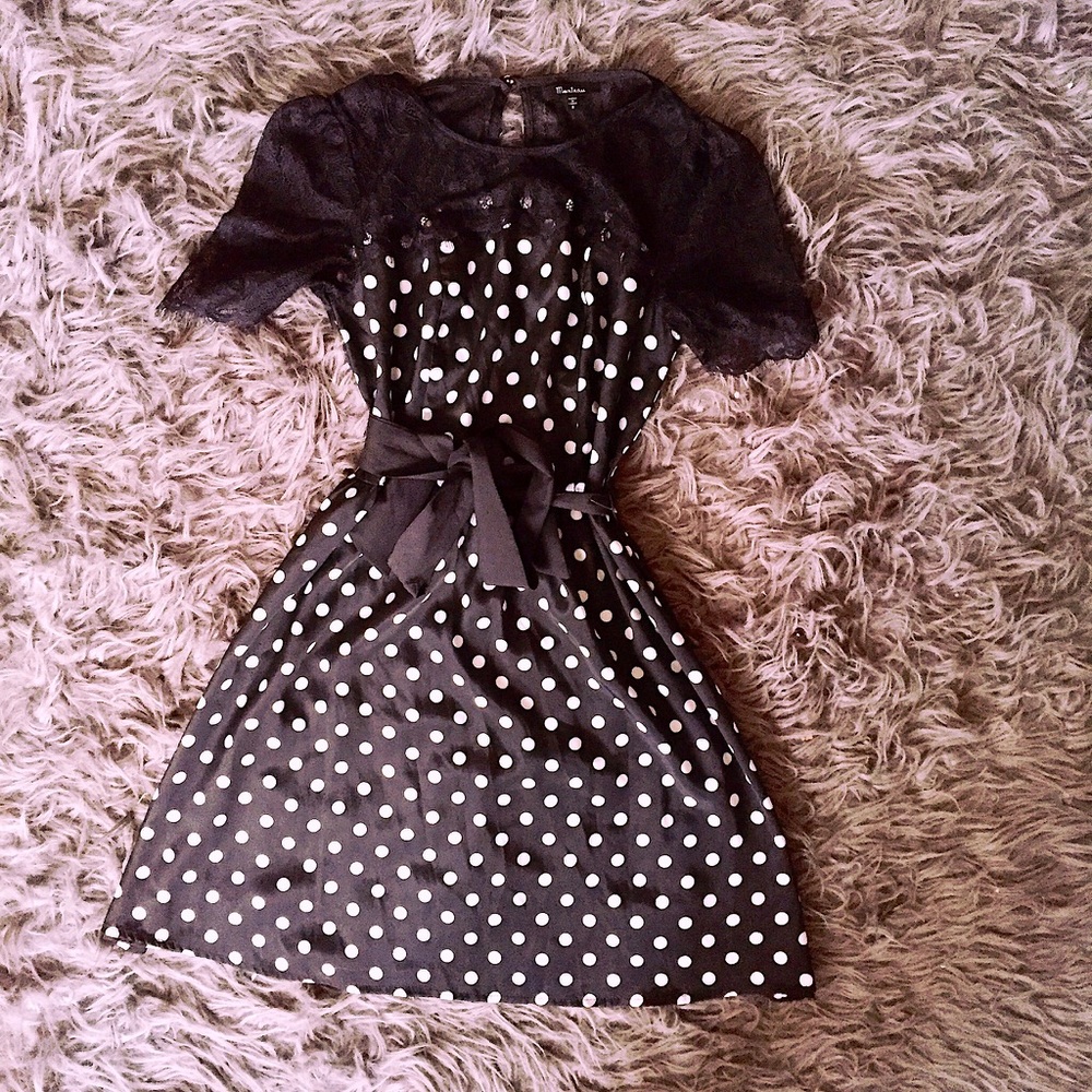 Black and White Polkadot Dress